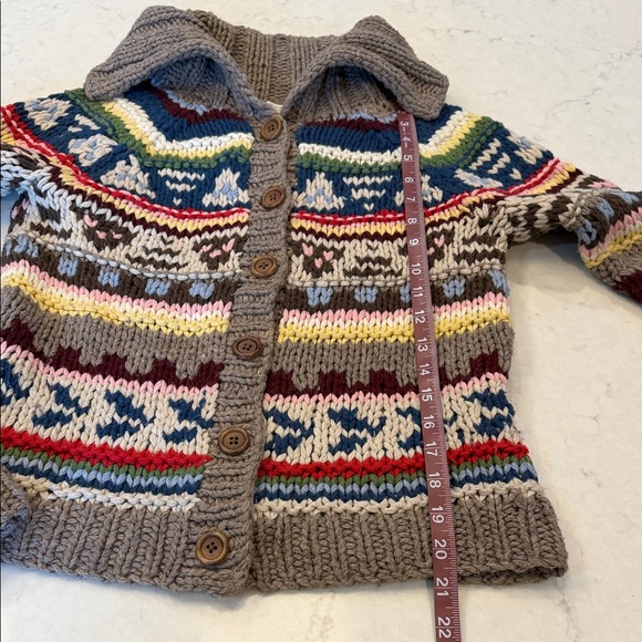 Y2K American Eagle Chunky Hand Knit Multicolor Sweater Size Medium - Picture 5 of 7